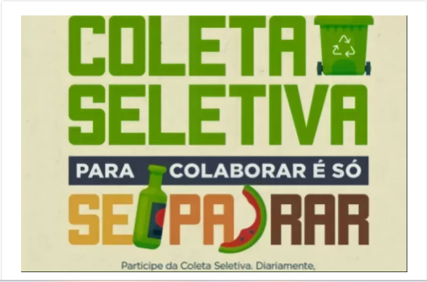 Imagem de compartilhamento para o artigo Hoje tem Coleta dos resíduos recicláveis em Chapadão do Sul da MS Todo dia